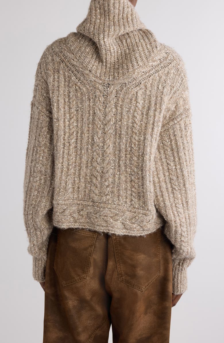 Isabel Marant Étoile Brenda Cotton Blend Cowl Neck Sweater, Alternate, color, Taupe