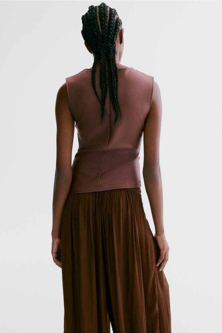 Coated Jersey Top, Alternate, color, Dark brown