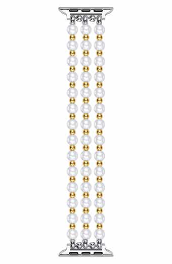The Posh Tech Eve Beaded Faux Pearl Apple Watch® Watchband