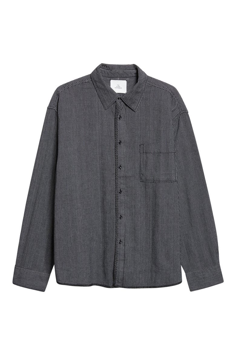 Summer Weave Stripe Cotton Button-Up Shirt, Alternate, color, TWILIGHT CHEVRON