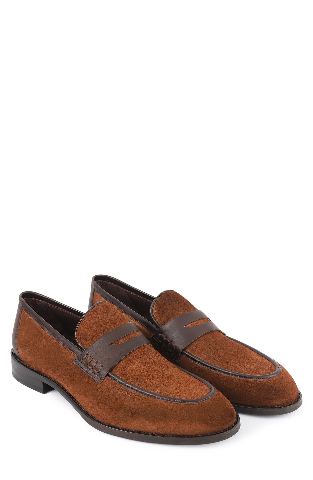 VELLAPAIS Harrison Double Monk Strap Leather Loafer, Alternate, color, Brown