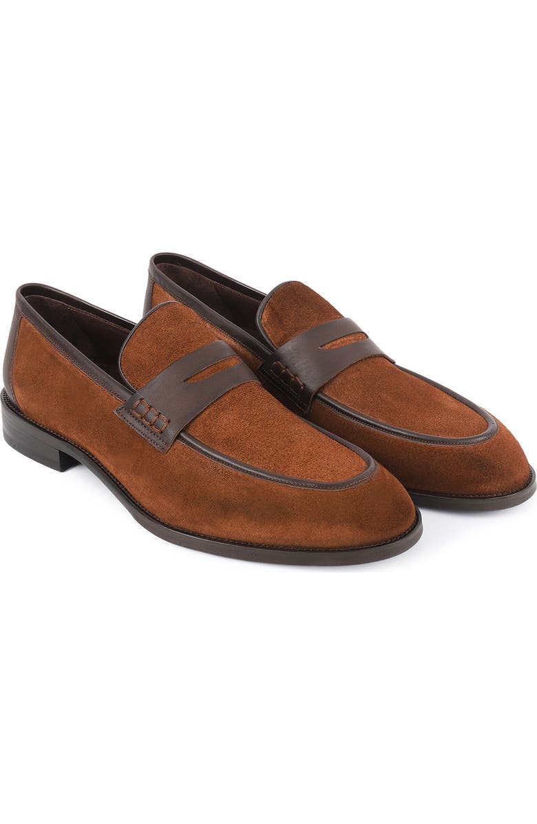 VELLAPAIS Harrison Double Monk Strap Leather Loafer, Alternate, color, Brown