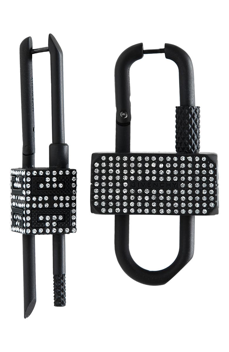 Givenchy Crystal Embellished Mismatched Lock Earrings, Alternate, color,
