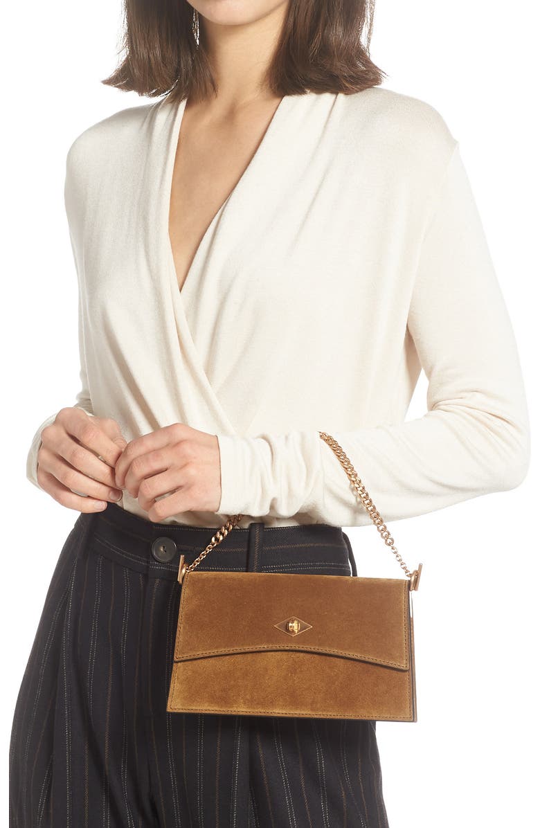 Métier London Mini Roma Suede Crossbody Bag, Alternate, color,