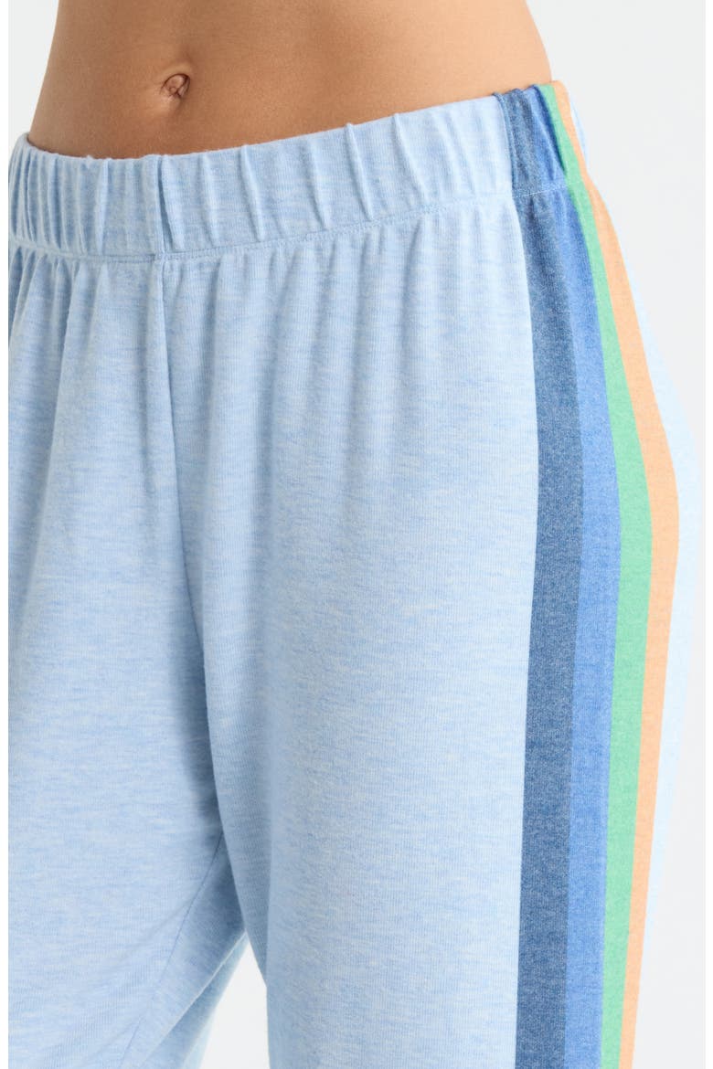 Radiant Stripe Peached Jersey Hoodie Pajamas, Alternate, color, HEATHER SKY