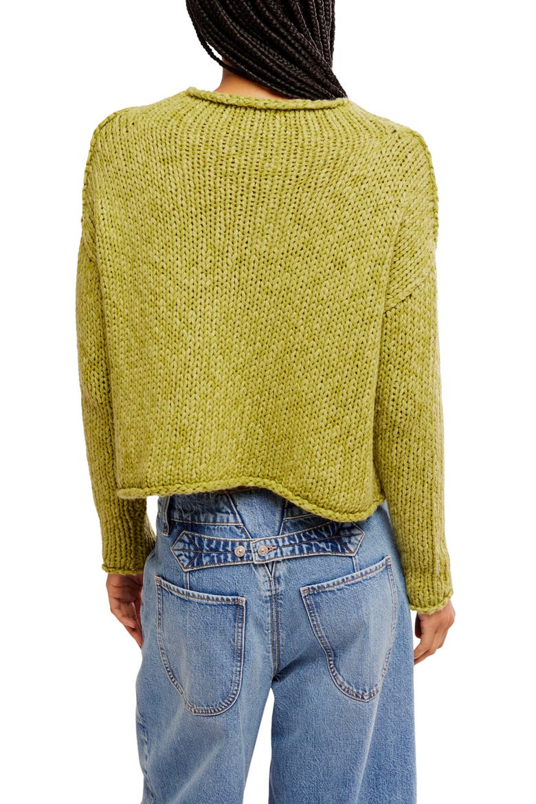 Opal Roll Neck Crop Sweater, Alternate, color, FRESH SPROUTS