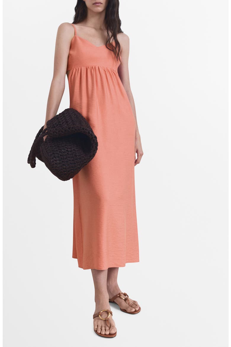 Cutout Midi Dress, Main, color, CORAL RED