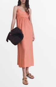 MANGO Cutout Midi Dress