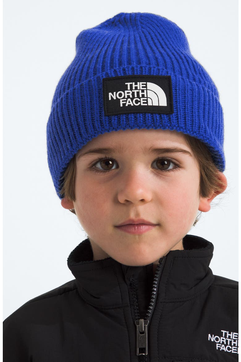 Kids' Logo Box Cuffed Recycled Beanie, Alternate, color, TNF BLUE
