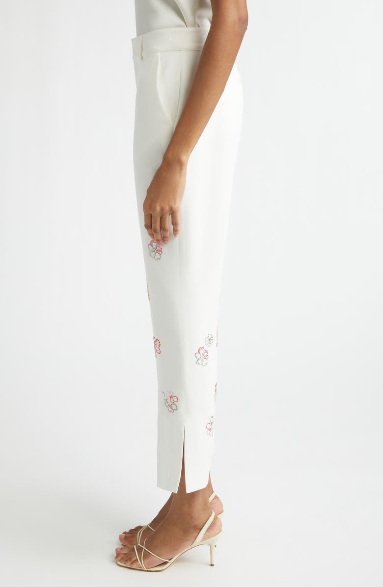 Cinq à Sept Kerry Crystal Studded Crop Pants, Alternate, color, Ivory Multi