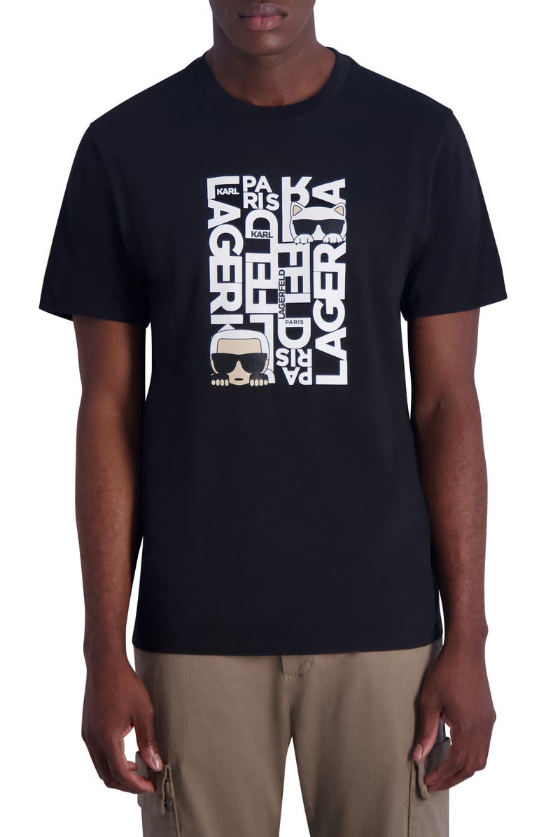 KARL LAGERFELD PARIS Karl & Choupette Graphic T-Shirt, Main, color,