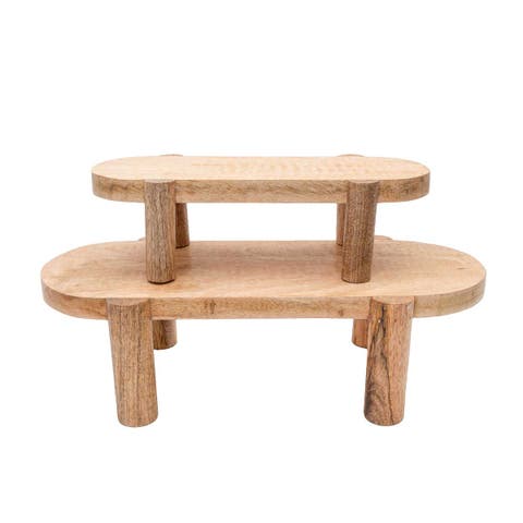 Elane Wood Riser Set of 2