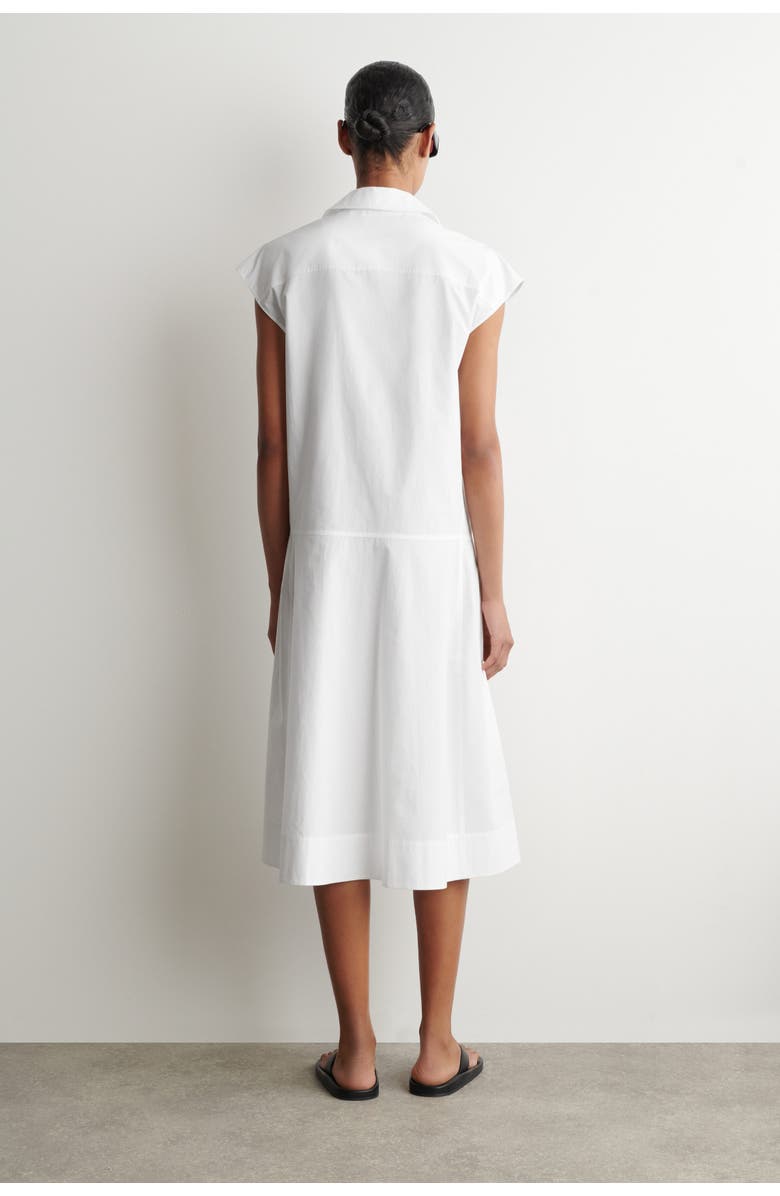 COS Sleeveless Cotton-poplin Shirt Dress, Alternate, color, White