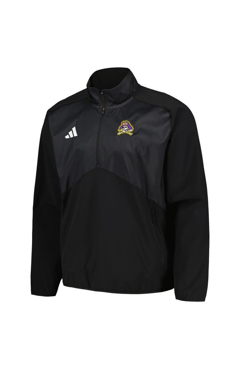 adidas Men's adidas Black ECU Pirates Sideline AEROREADY Raglan Quarter-Zip Jacket, Alternate, color, Black