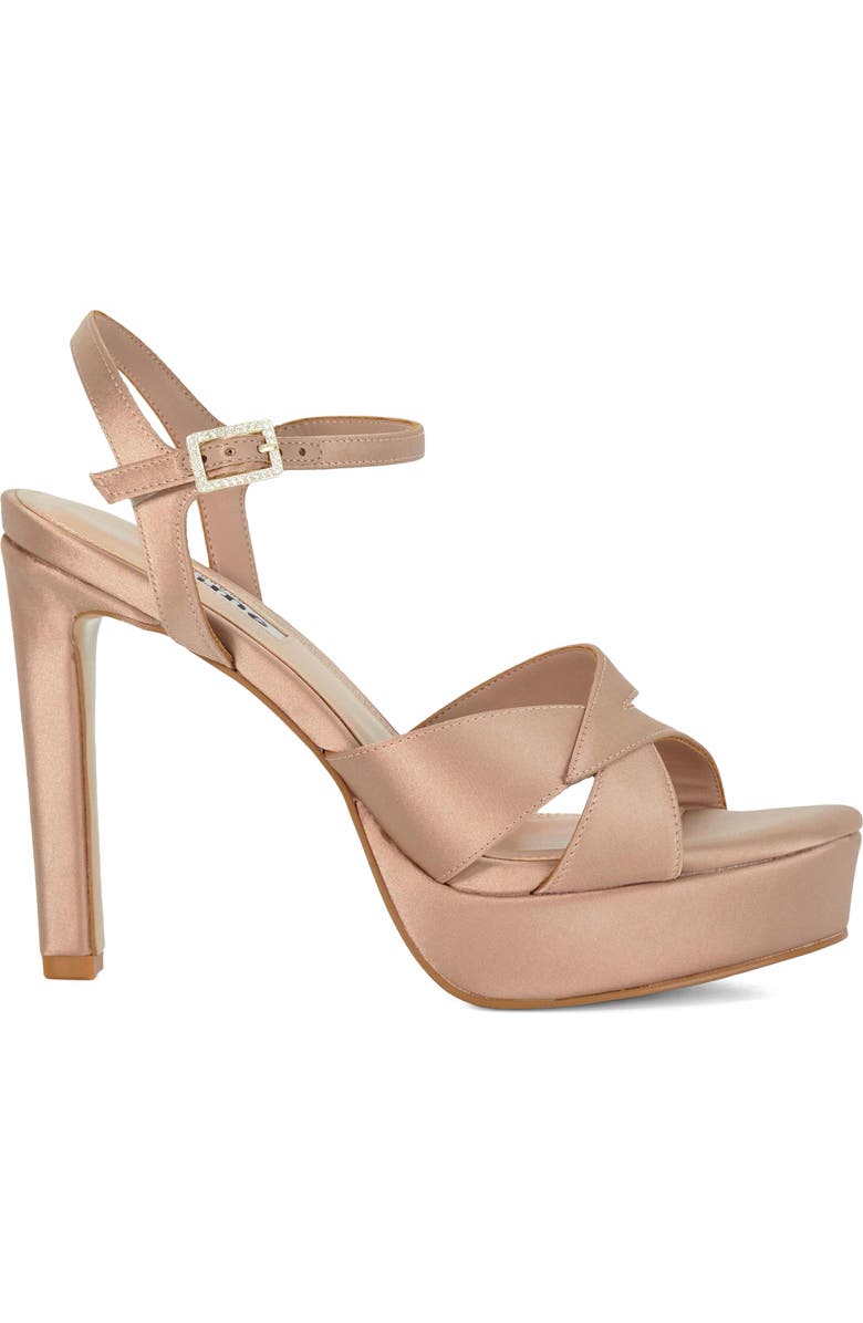 Dune London Mayve Ankle Strap Platform Sandal, Alternate, color, Mink