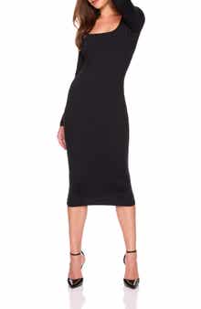 Susana Monaco Scoop Long Sleeve Midi Dress