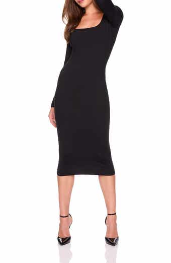 Susana Monaco Scoop Long Sleeve Midi Dress