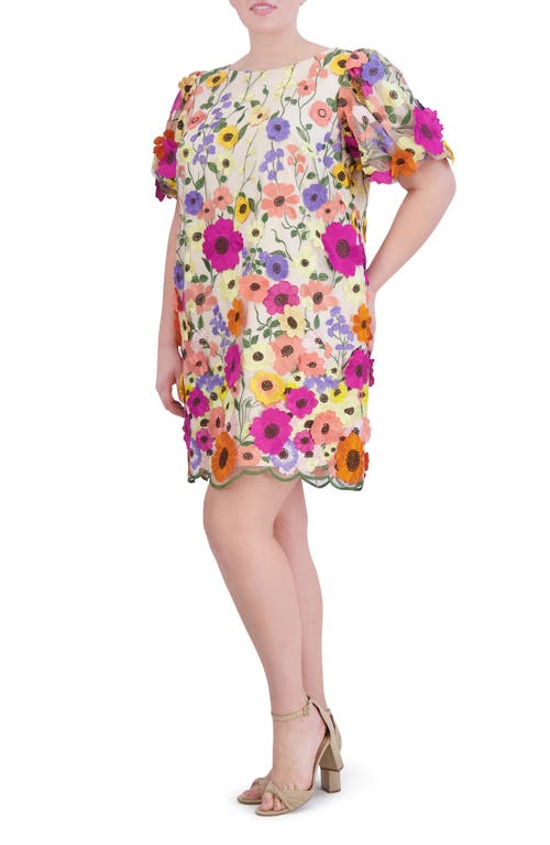 Eliza J Floral Puff Sleeve Cocktail Dress