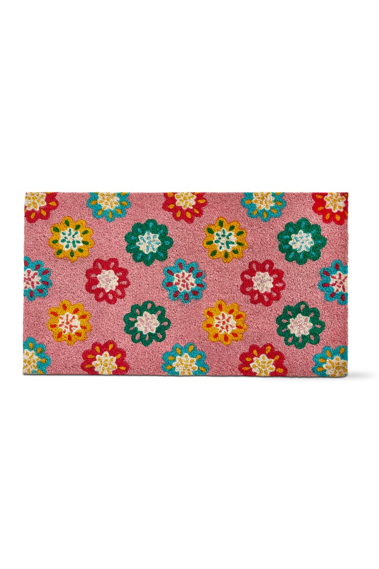 Flower Burst Non-Slip Coir Doormat Multi 30 x 17 x 1 in, Main, color, Multicolored