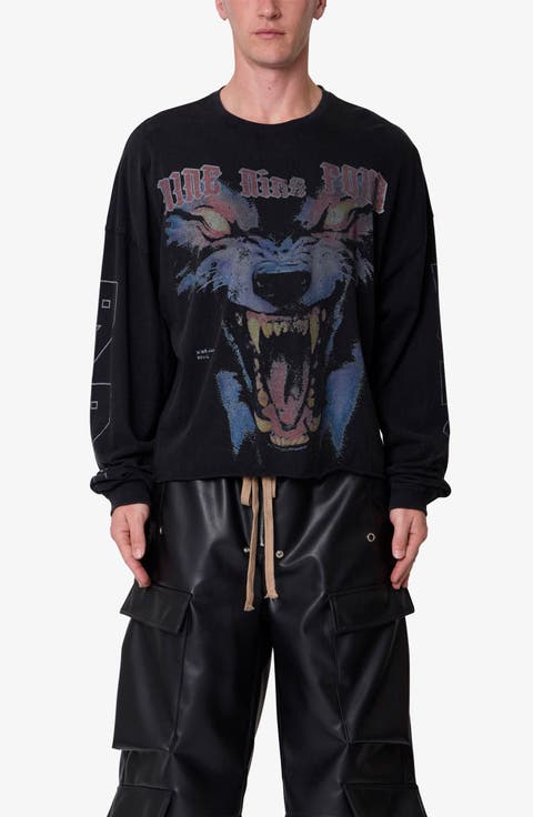 994 Wolf Oversize Cotton Graphic T-Shirt