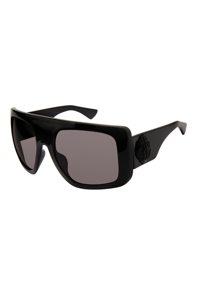 62mm Oversize Rectangular Sunglasses, Alternate, color, BLACK/ SMOKE