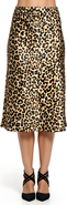 Modenaire Leopard Print Bias Cut Satin Midi Skirt