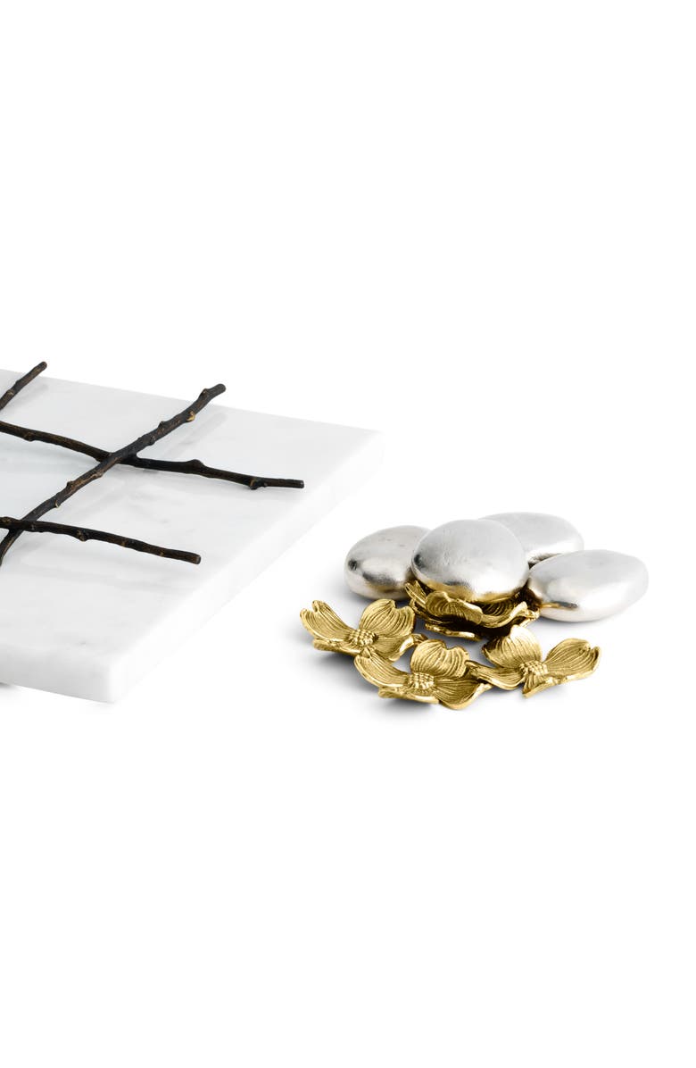 Michael Aram Dogwood Tic-Tac-Toe Set, Alternate, color, White/ Gold/ Silver
