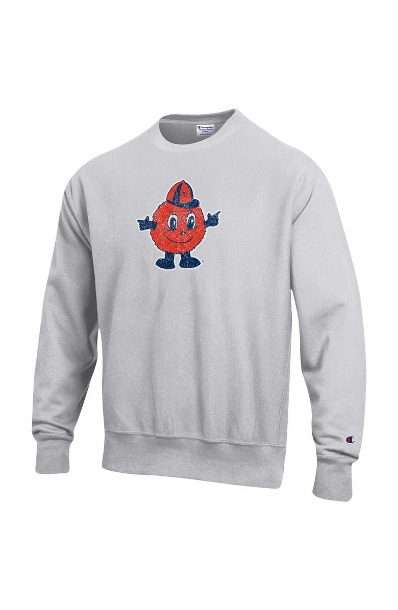 Champion Men's Champion Heathered Gray Syracuse Orange Vault Logo Reverse Weave Pullover Sweatshirt, Alternate, color,