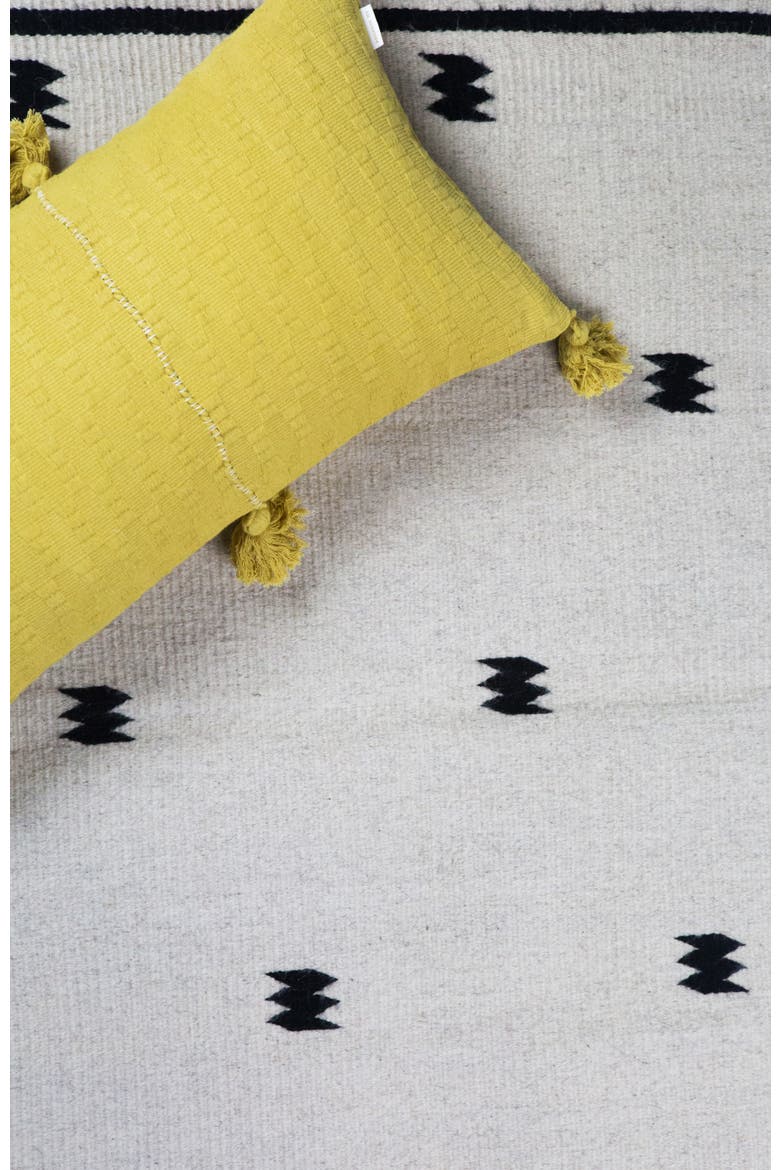 Zapotec Dot Handwoven Flatweave Wool Rug, Alternate, color, Black