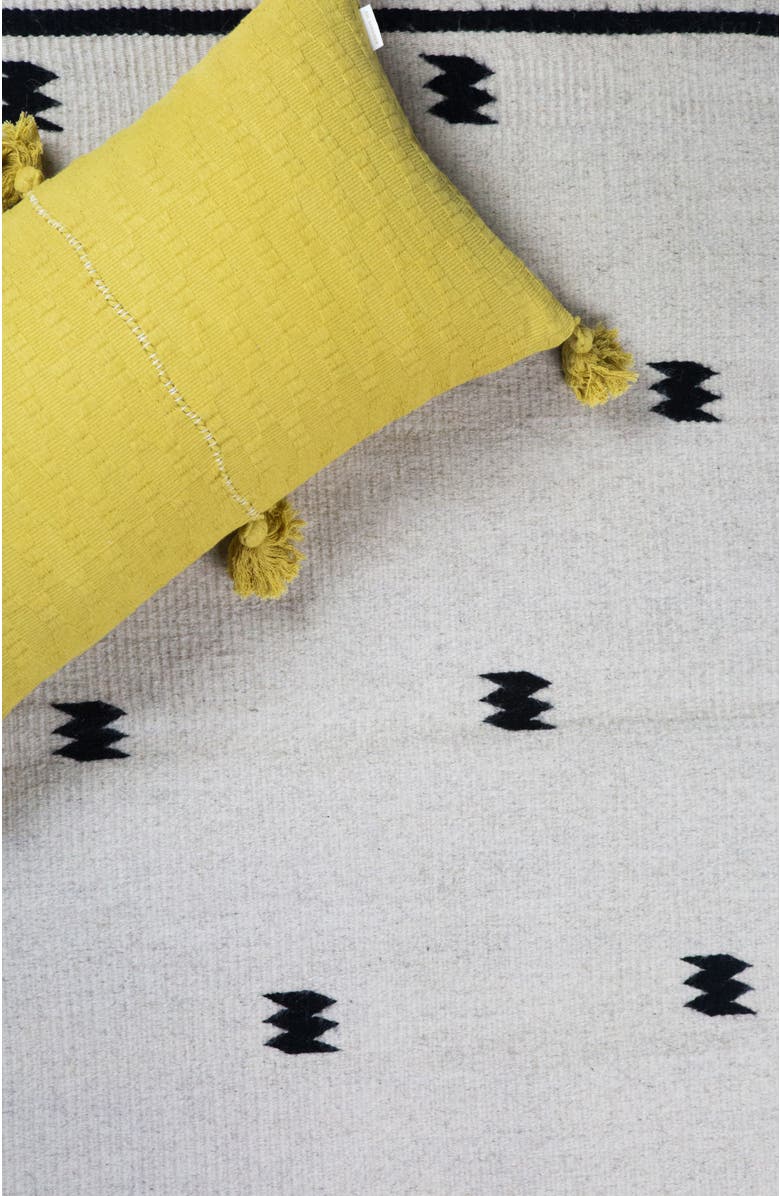 Archive New York Zapotec Dot Handwoven Flatweave Wool Rug, Alternate, color, Black