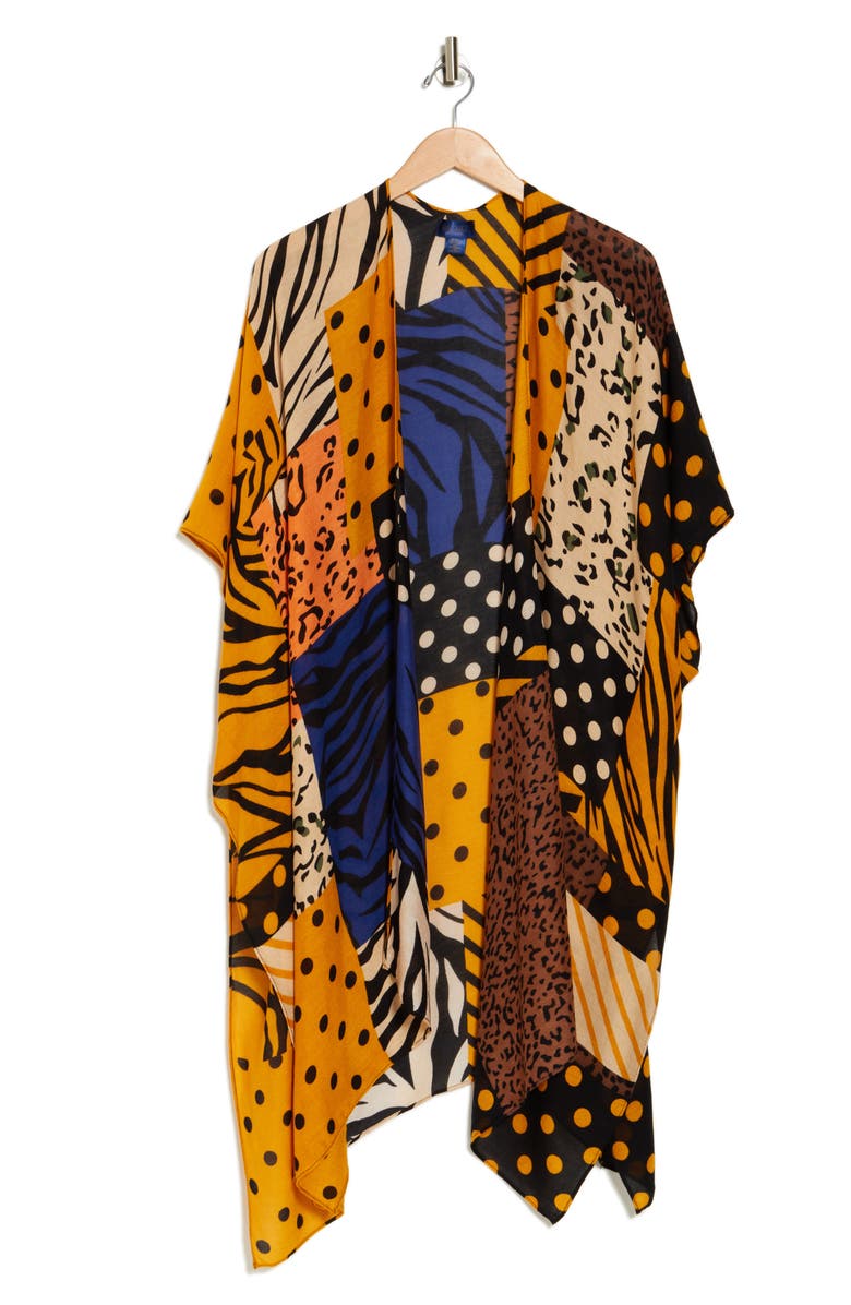 Rachel Roy Print Ruana, Alternate, color,