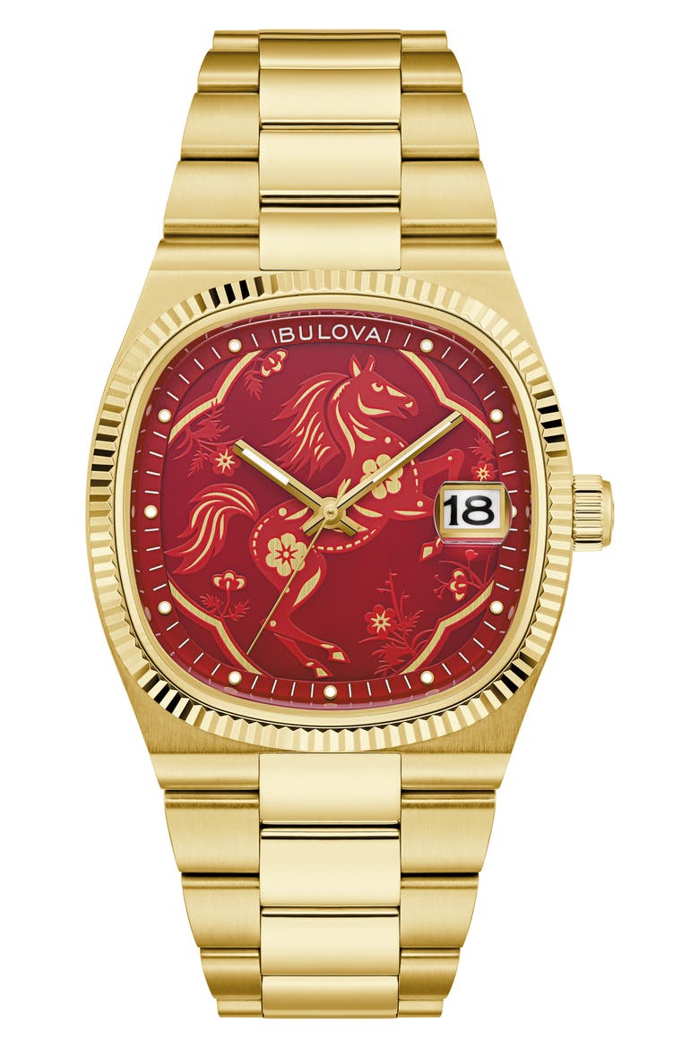 Super Seville Year of the Horse Bracelet Watch, 37.5mm, Main, color, GOLD-TONE