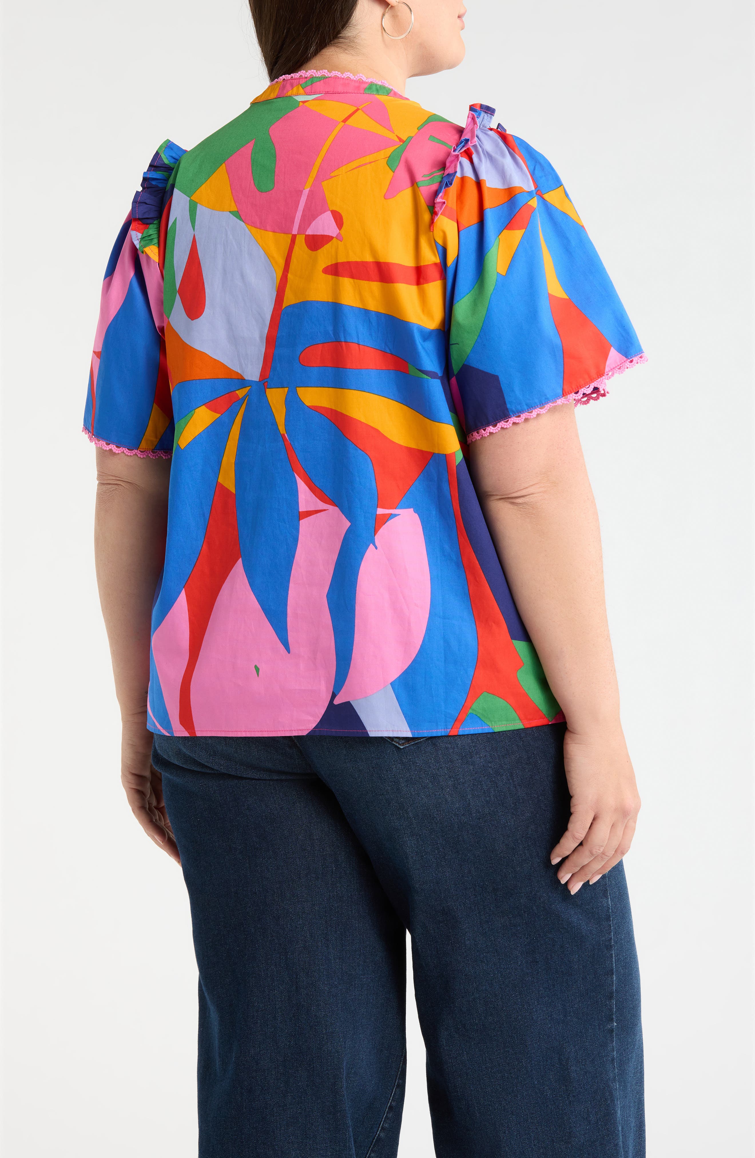 Chroma Abstract Winslet Ruffle Top - image 2