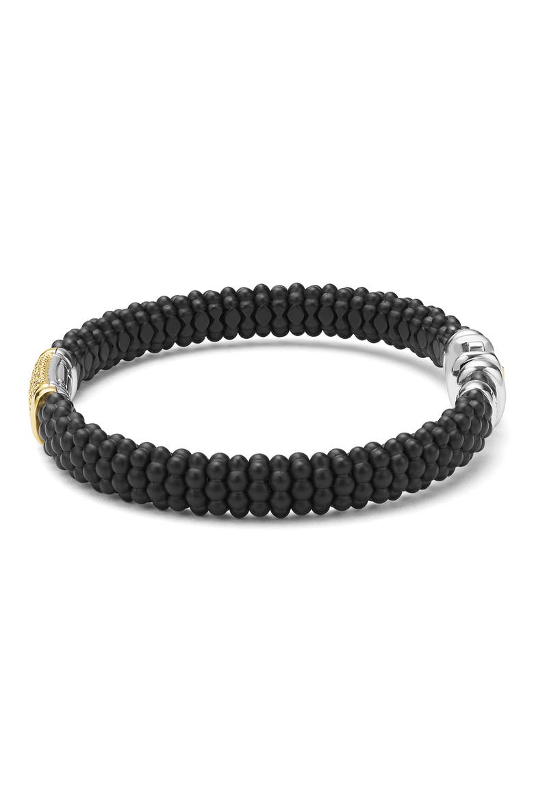Men's Two-Tone Matte Black Ceramic Diamond Bracelet, Alternate, color, BLACK CERAMIC