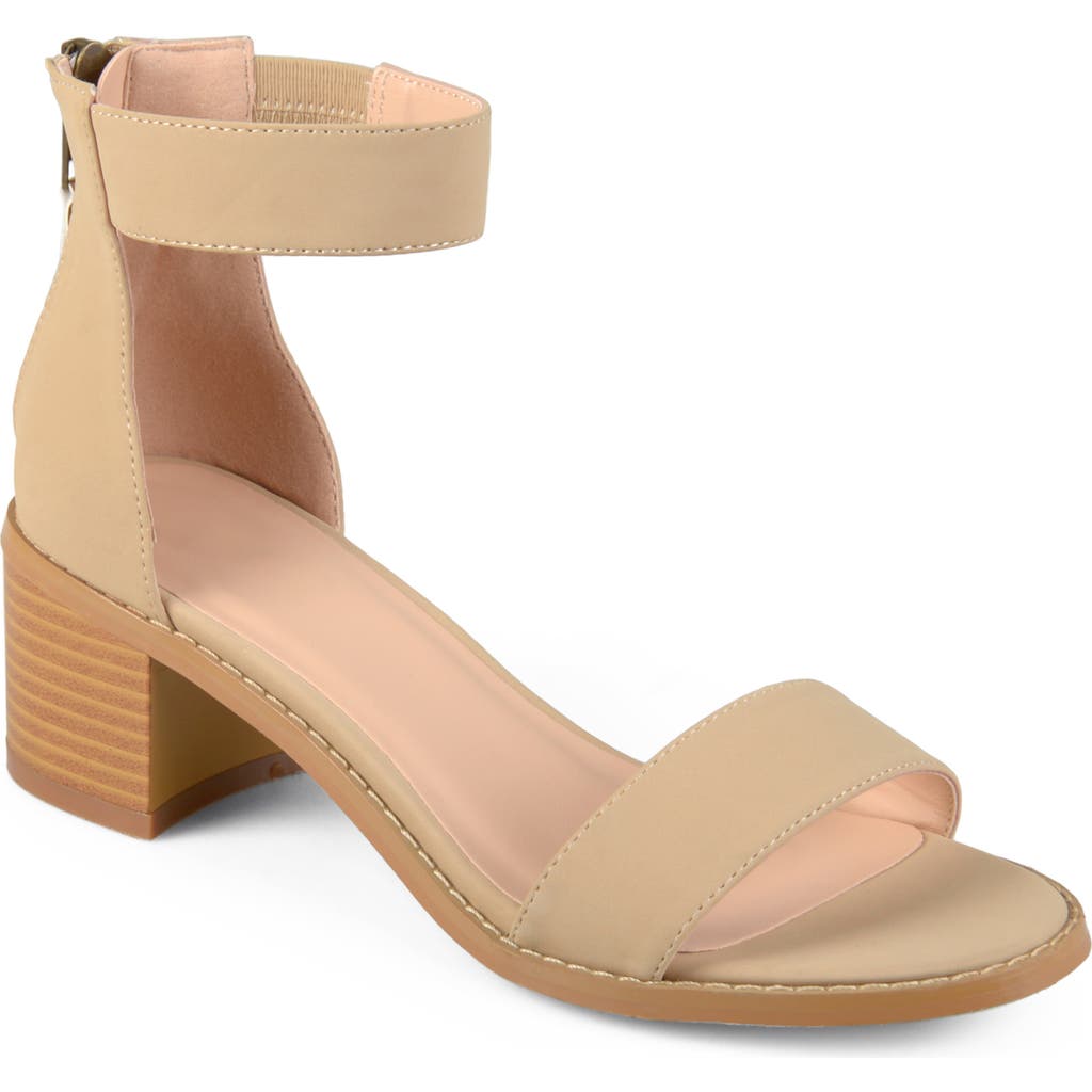 Journee Collection Percy Open Toe Heeled Sandal In Beige