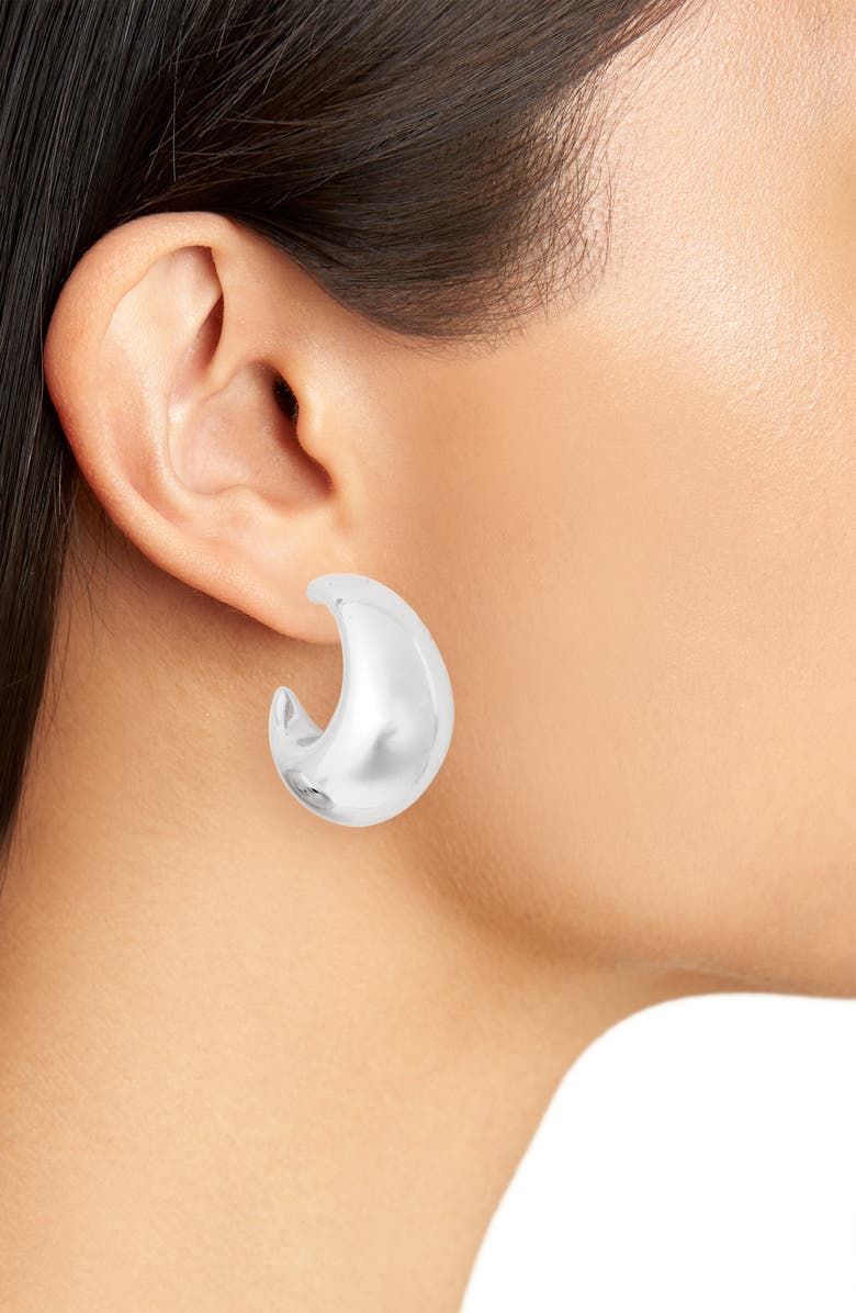 Leith Puffy Hoop Earrings, Alternate, color, Silver