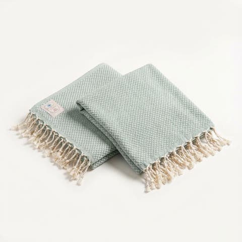 Baklan Fringed Yarn Dyed 100% Cotton Peshtemal Set Of 2