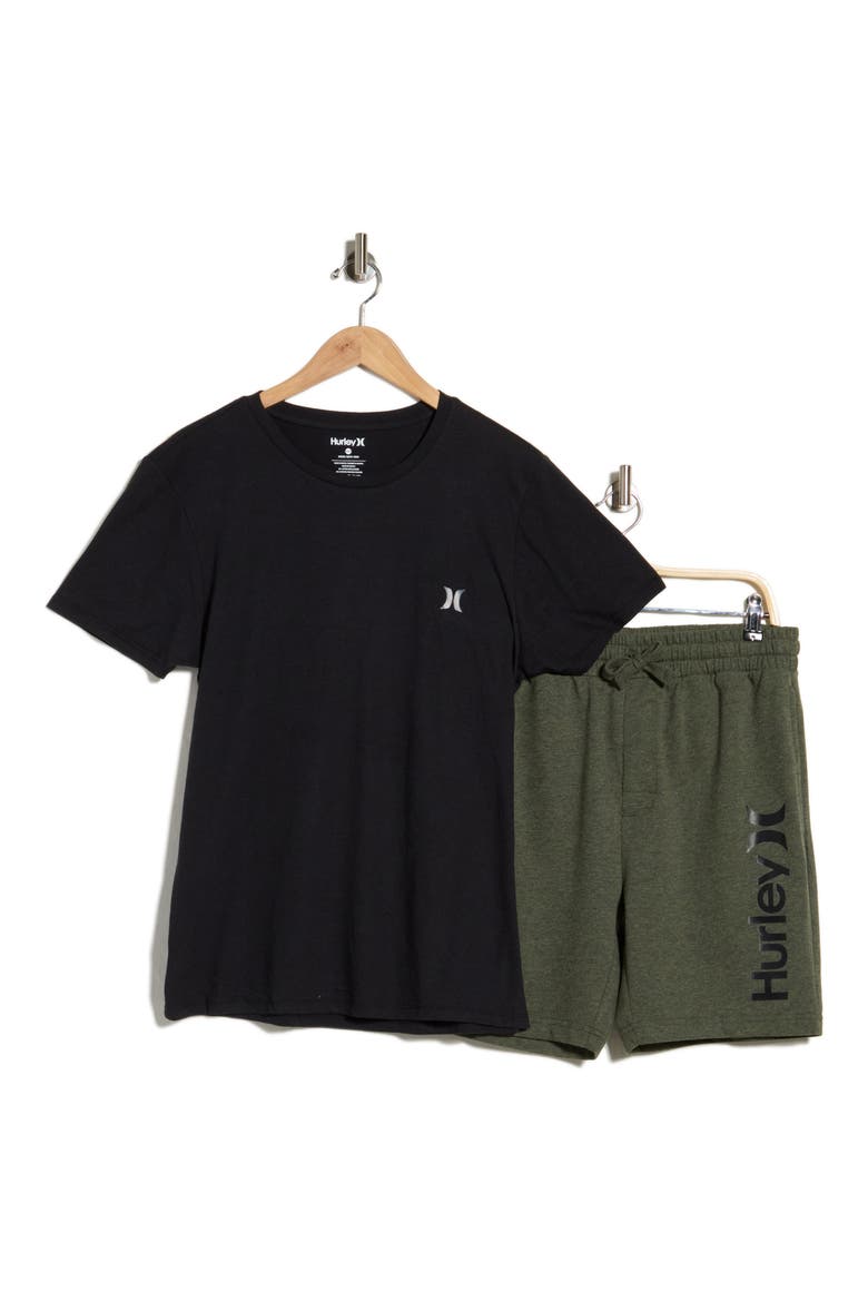 2-Piece Short Pajamas Set, Main, color, BLACK/ GREEN