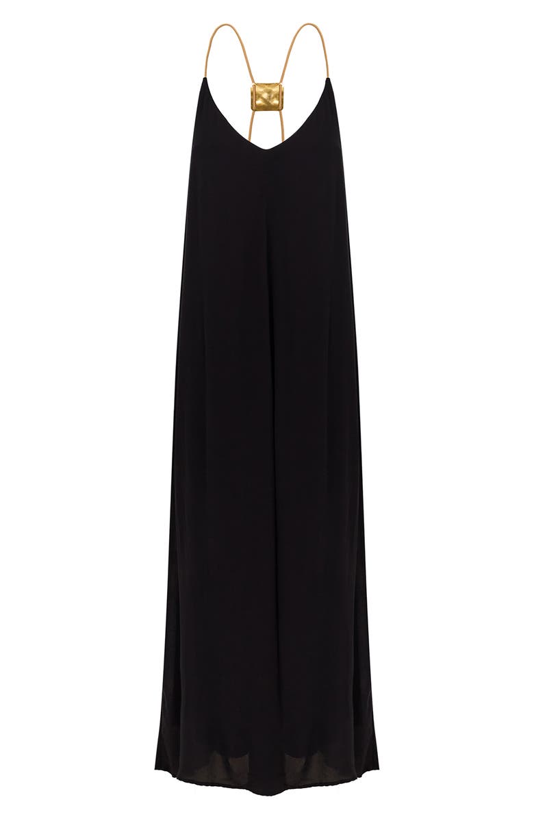 ViX Paula Hermanny Rebecca Swim Cover-Up Maxi Dress, Alternate, color, Black