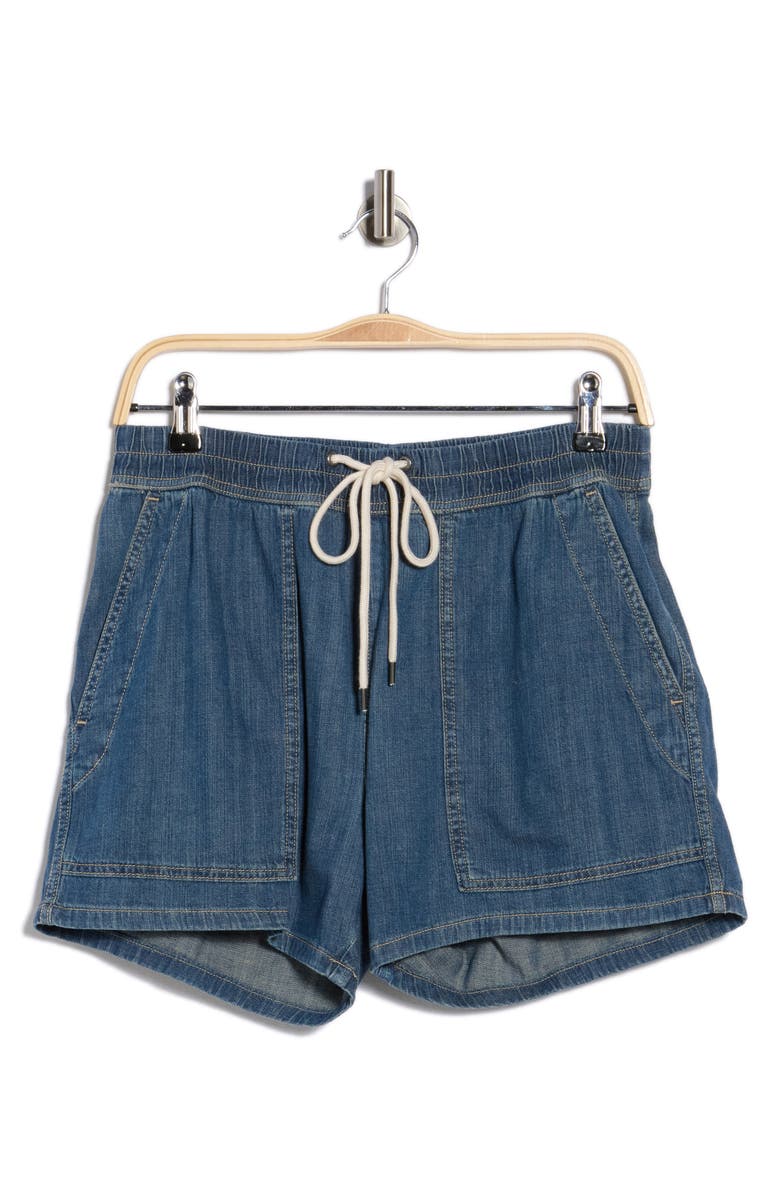 James Perse Drawstring Denim Shorts, Main, color, Med Wash