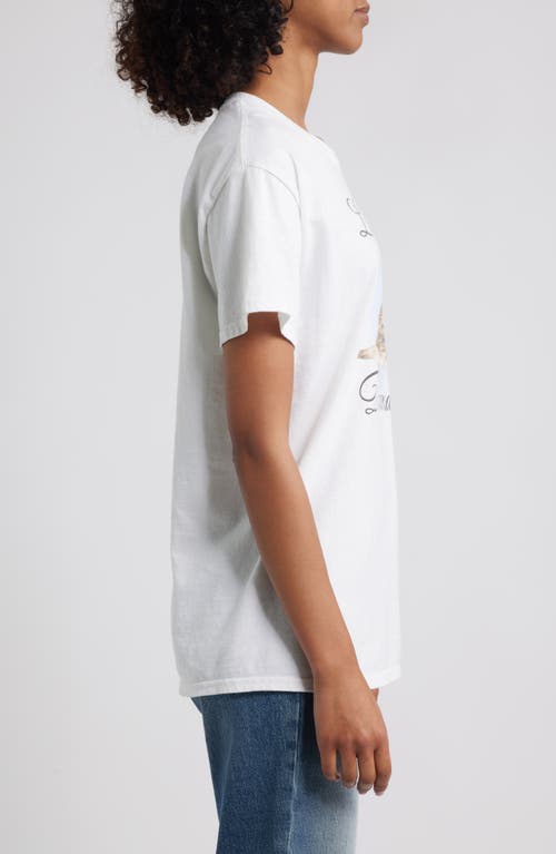 Junk Food Little Bit Dramatic Cotton Graphic T-shirt In White