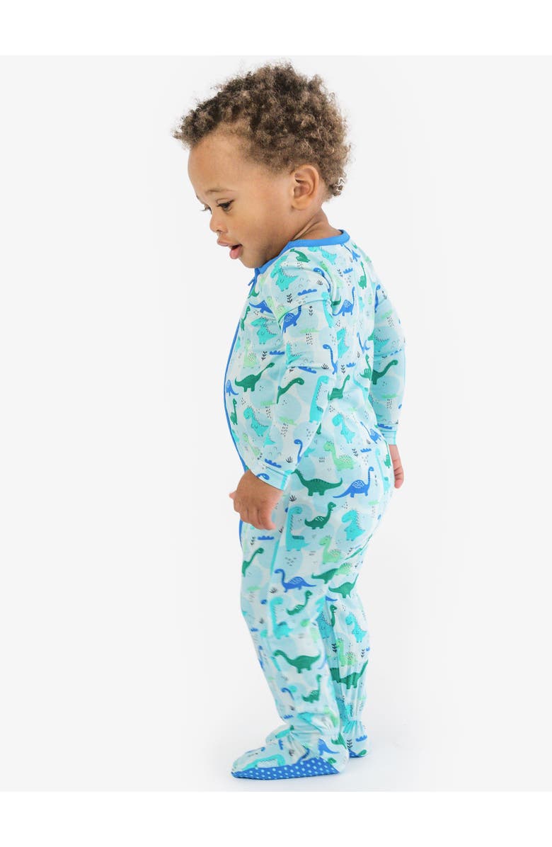 RuffleButts SoftSnooze Gender Inclusive One Piece Footie Pajamas, Alternate, color, Snuggle-Saurus