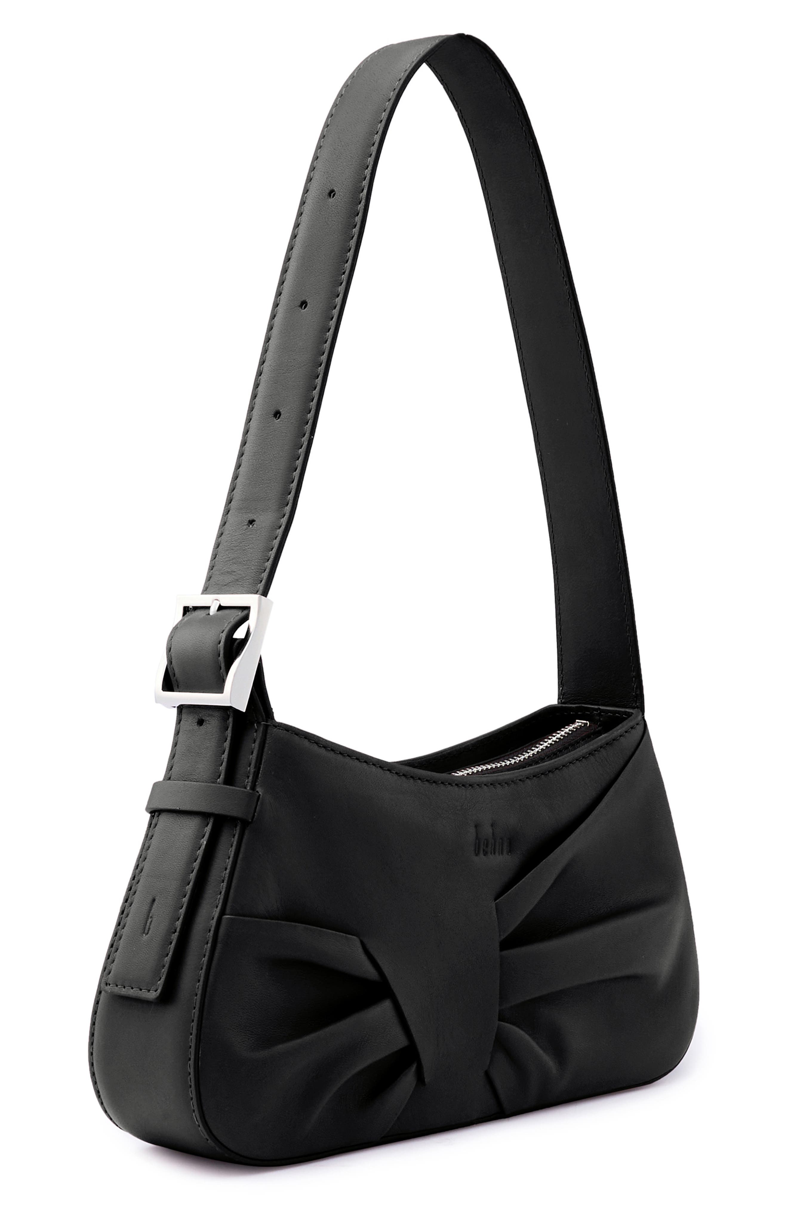 behno Mini Leena Leather Shoulder Bag, Alternate, color, Black