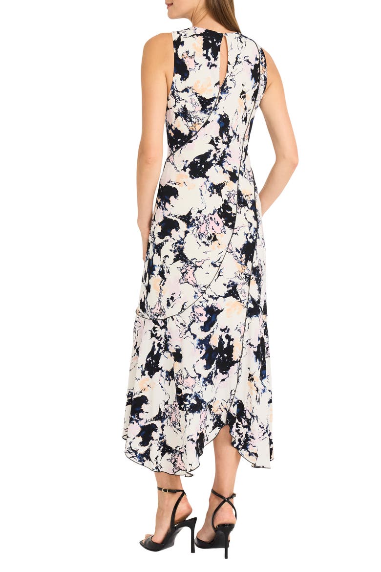 Sleeveless Midi Dress, Alternate, color, CREAM/ PINK/ BLACK