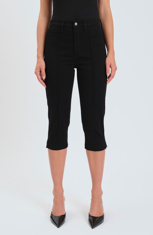 Daze Midtown High Waist Capri Jeans In Ghosted In Black