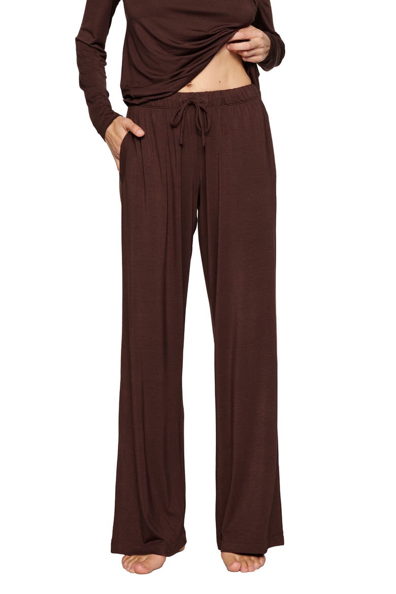 Gisele Stretch Modal Pajama Pants, Main, color, CHOCOLATE