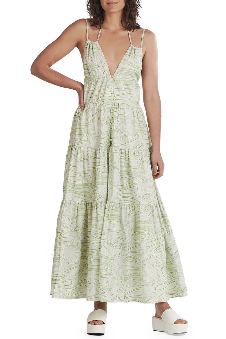 Pricilla Abstract Cotton Maxi Dress, Main, color, ABSTRACT WAVE