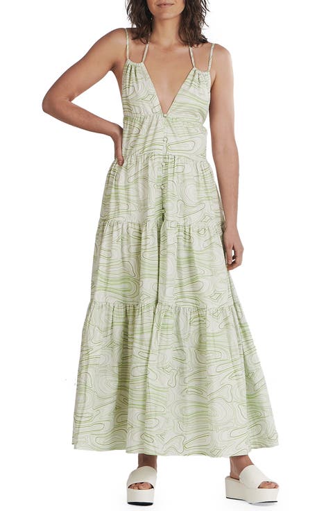 Pricilla Abstract Cotton Maxi Dress