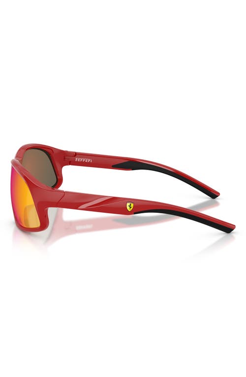 Scuderia Ferrari 64mm Oversize Irregular Sunglasses In Red