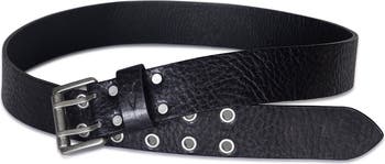 Eyelet Distressed Leather Belt